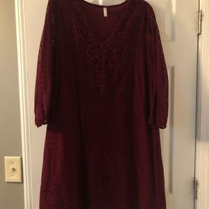 Maroon knee length dress